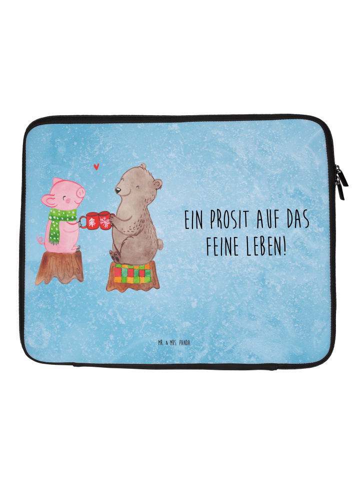 Laptophülle Glühschwein Sause mit Spruch in Eisblau