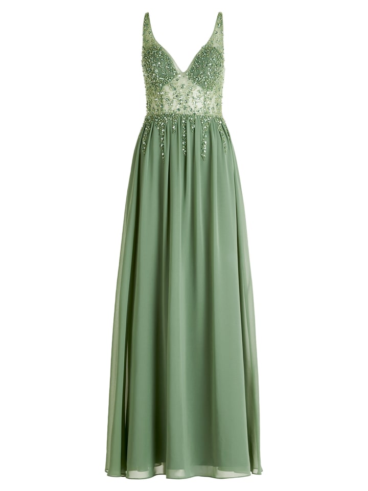 Abendkleid mit Stickerei in Light Aventurine