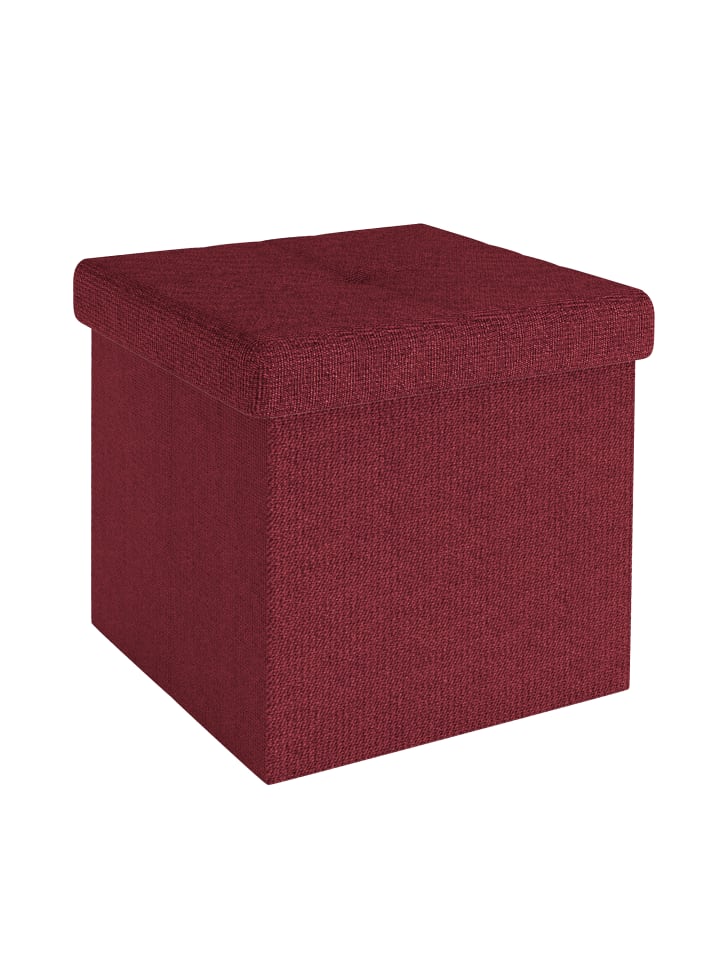 Faltbare Sitzhocker 30x30x30 cm in GRANAT ROT