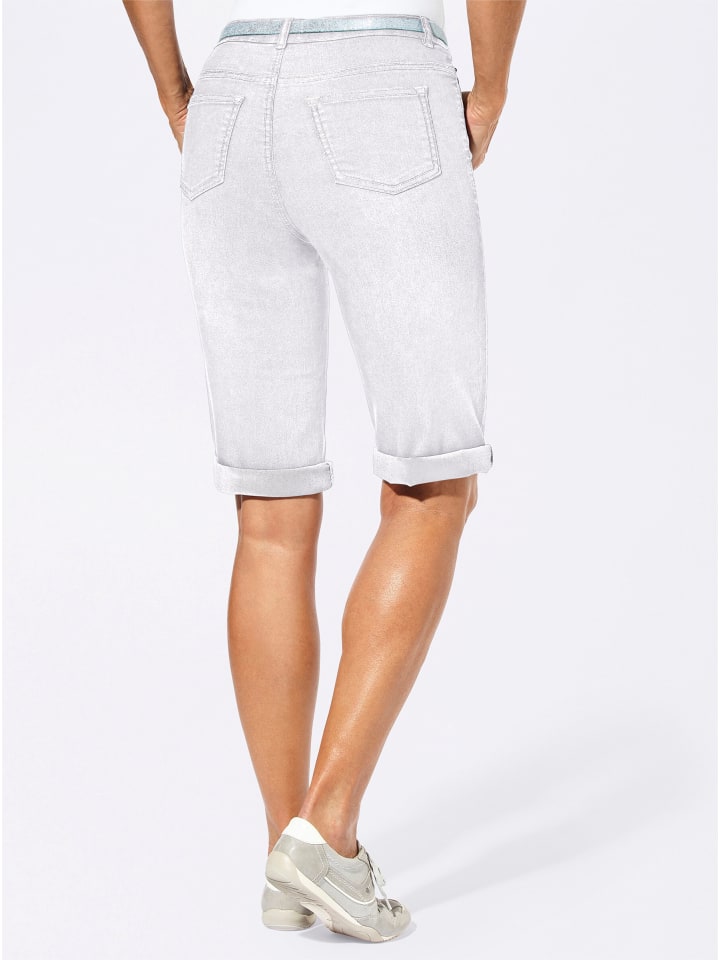 Jeans-Bermudas in weiß