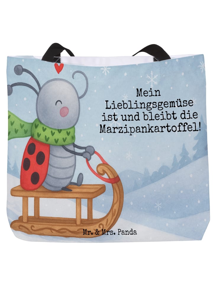 Shopper Damen Smörle Rodeln Design mit Spruch in Weiß