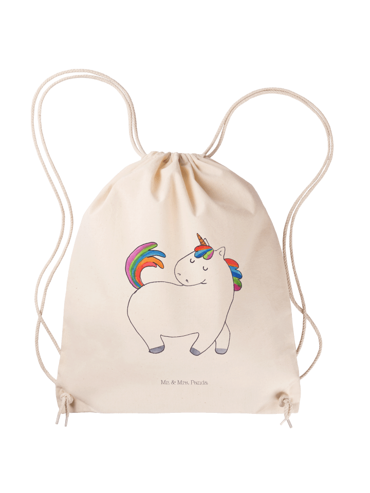 Jutebeutel Einhorn Stolzieren ohne Spruch in Creme