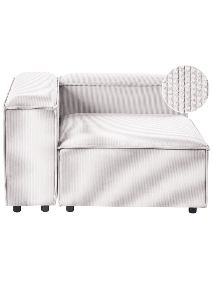 Sofaelement ARDAL in Weiß/Schwarz - (W) 120 x (H) 68 x (L) 120 cm rechtsseitig