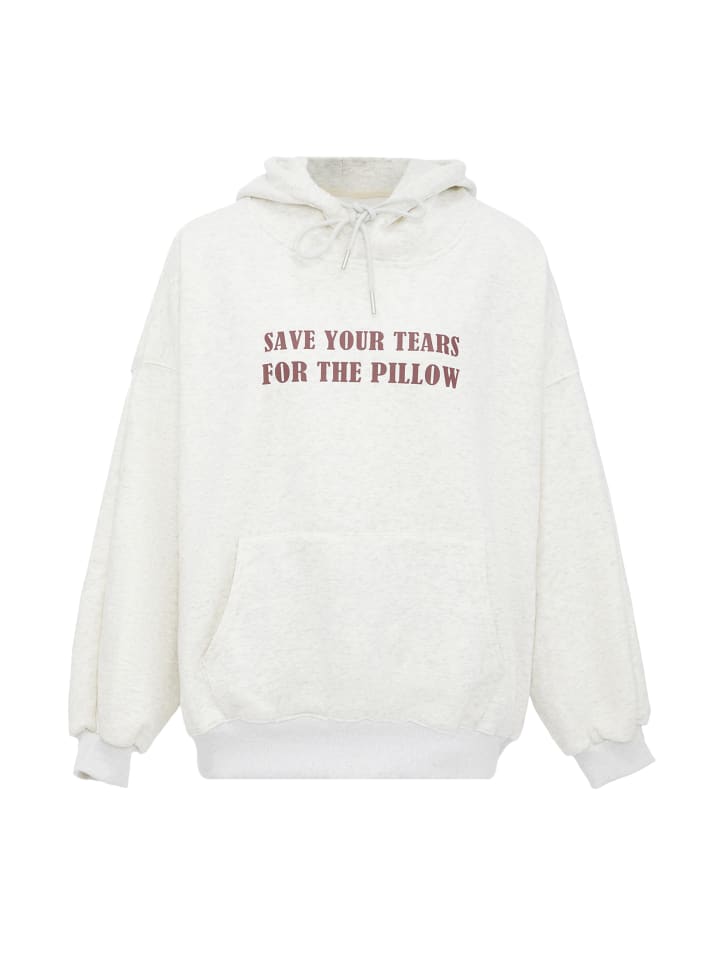 Damen Kapuzenpulli in Weiss Melange