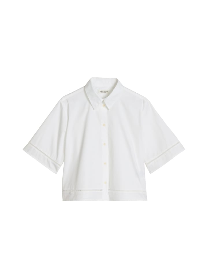 Kurzarm-Bluse regular in Weiß