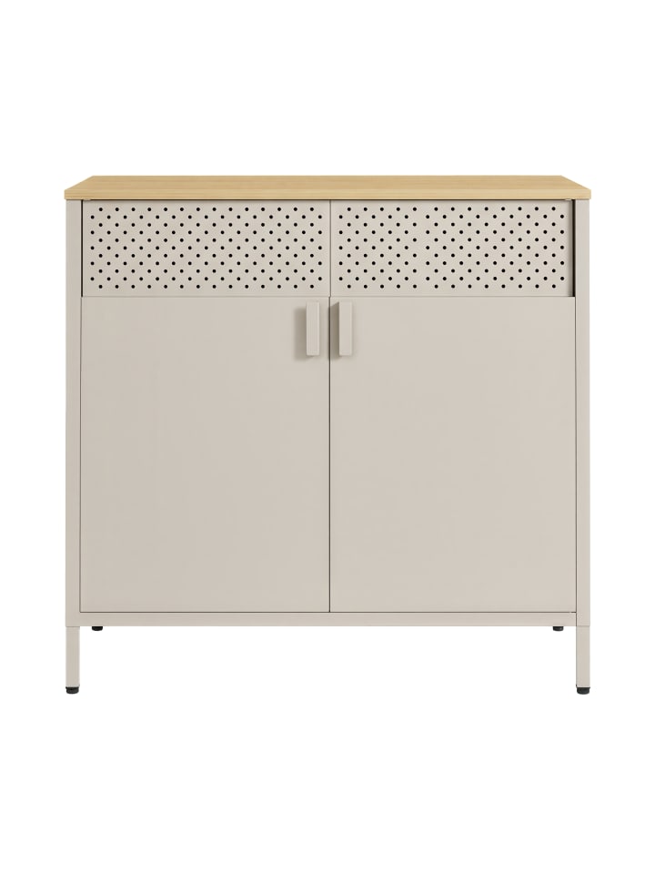 Aktenschrank Bravon in Sandbeige-Naturbeige - (B)40 x (H)76 x (T)80 cm