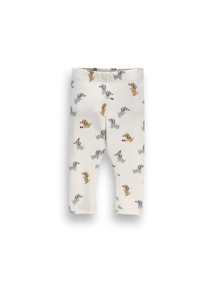 Baumwoll-Leggings mit langem Bein in ecru