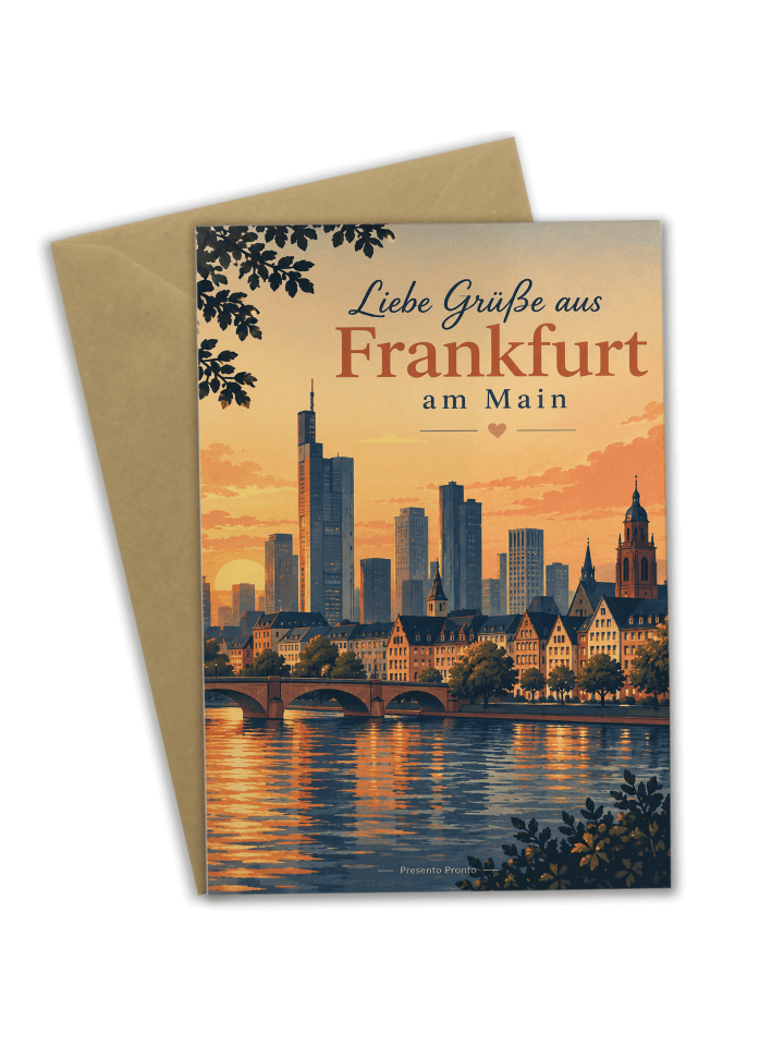 Grußkarte Skyline stilvoll Design mit Spruch in Weiß