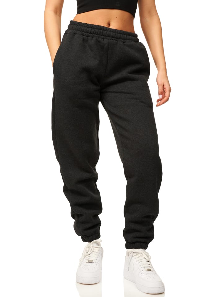 Jogginghose - im Straight-Fit als Lange Trainingshose Sweatpants in Dunkelgrau