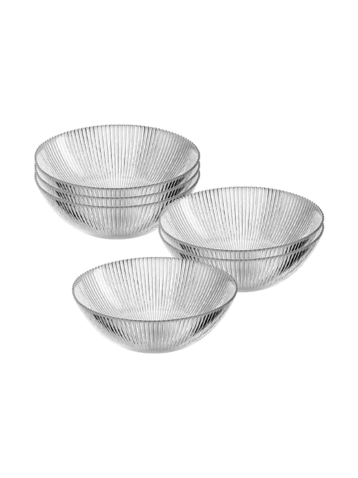 6er Set Servierschalen Unico in Transparent ø 20 cm