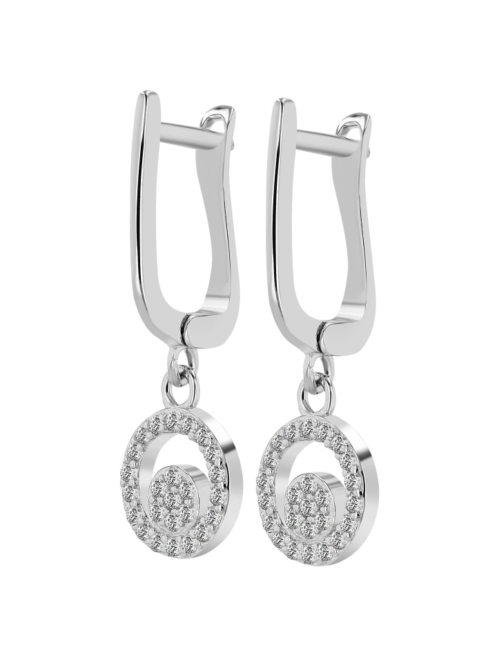 Damen Ohrhänger aus 925 Silber mit Zirkonia in silber