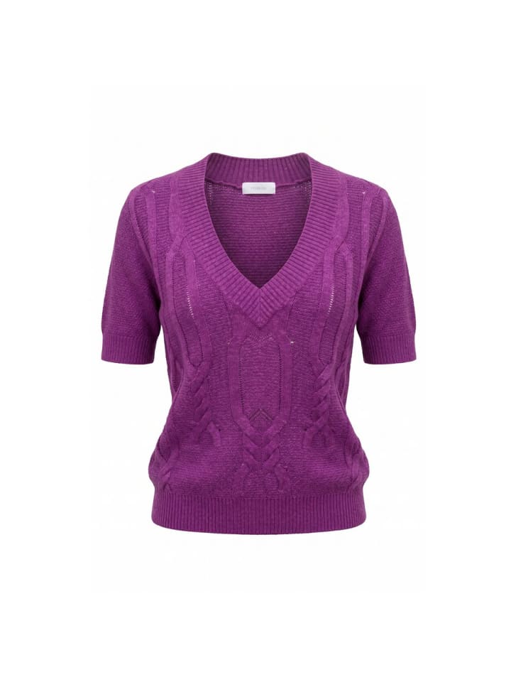 Lila Seide Mix Damen Pullover