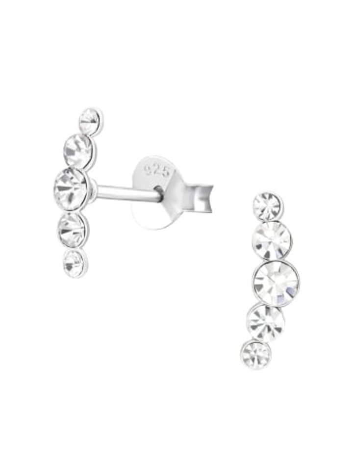 Ohrringe, Ohrstecker KRISTALL in 925 Sterling Silber, 2-tlg.