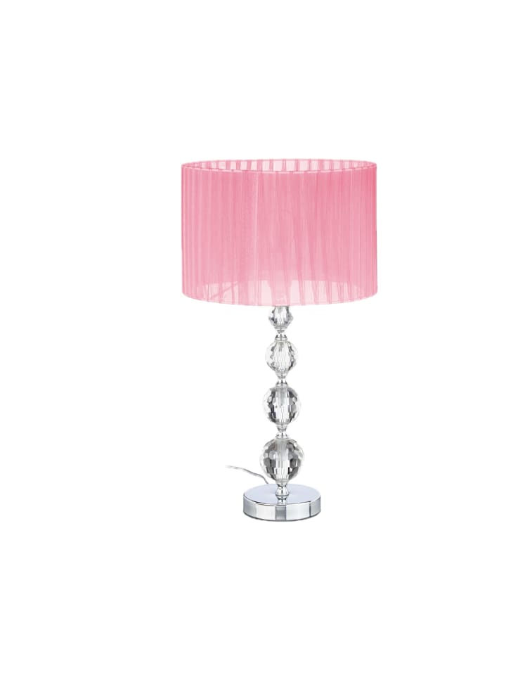 Tischlampe in Rosa/ Silber - (H)54 x Ø29,5 cm