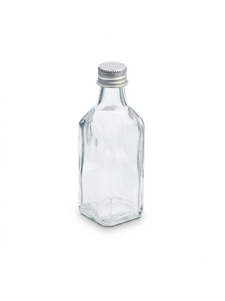 25 x kleine Flaschen in Transparent/ Silber - 50 ml