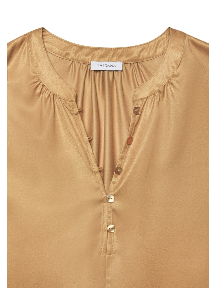 Satinbluse in goldfarben