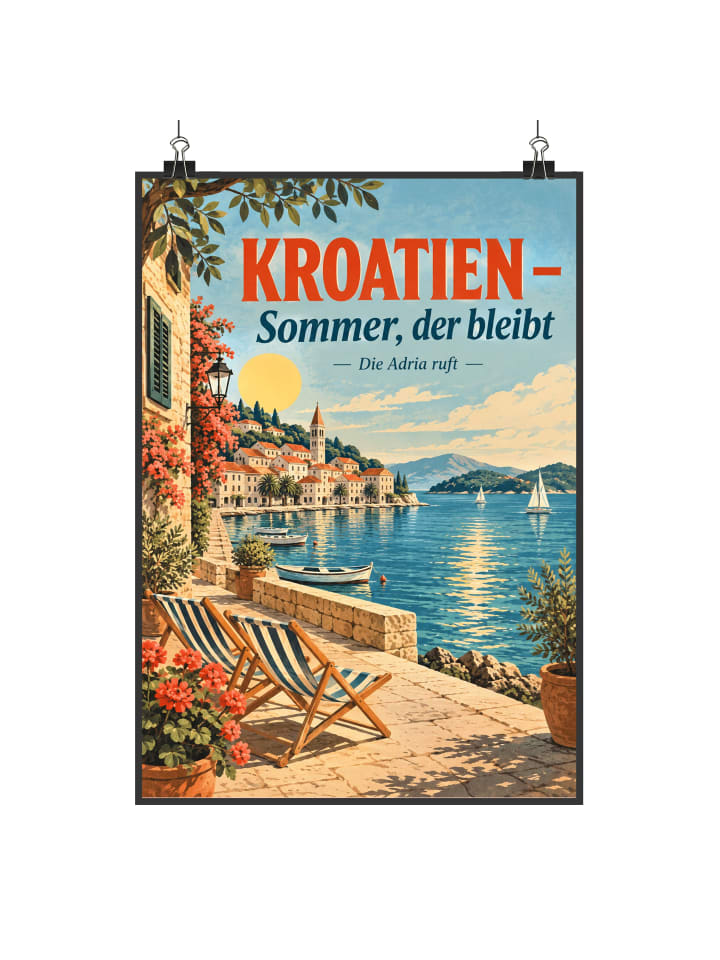 Poster Promenade nostalgisch Design mit Spruch in Weiß
