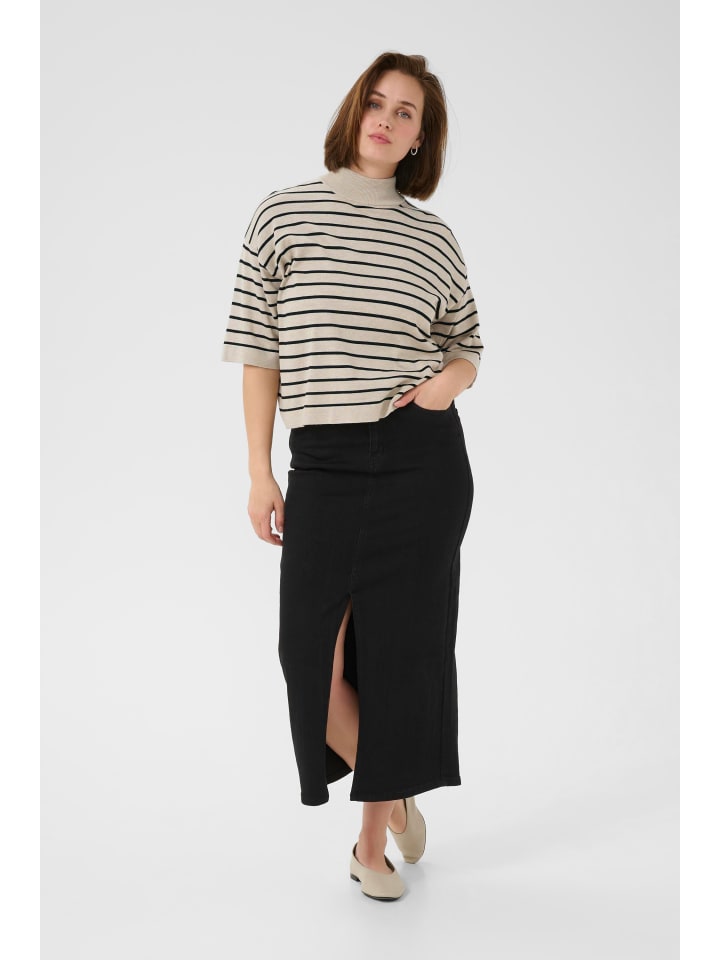 Strickpullover KAlizza Loose fit in Feather Gray / Black Stripe