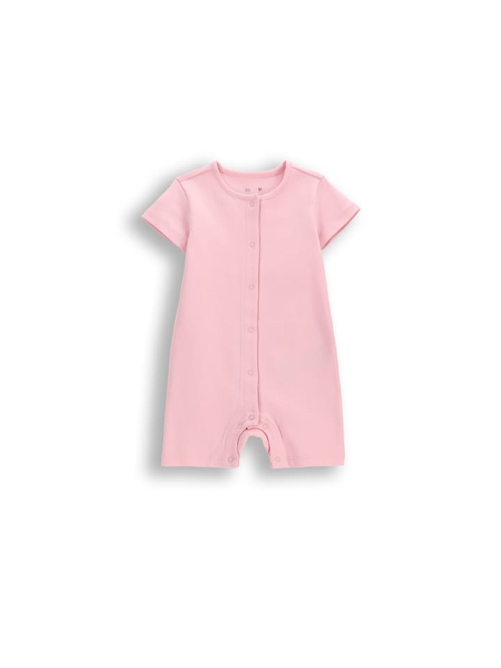 Kurzbeiniger Baumwollstrampler in gedämpftes Rosa