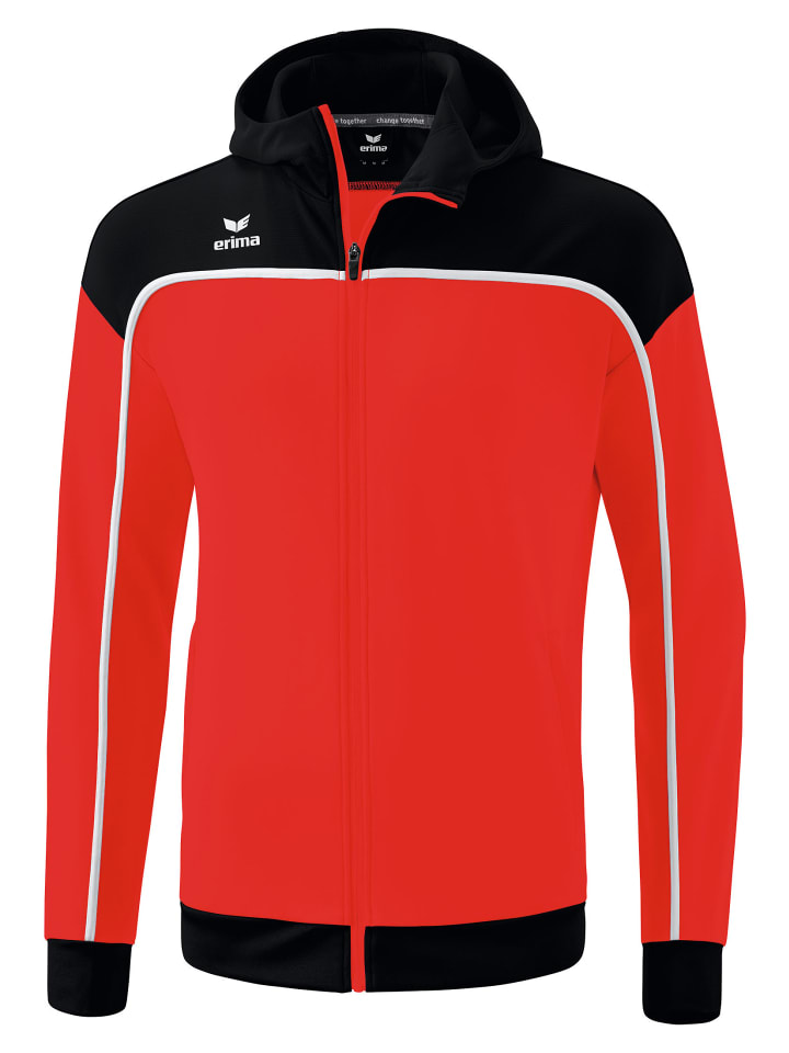 Kinder Change By Erima Trainingsjacke mit Kapuze in rot/schwarz/weiss