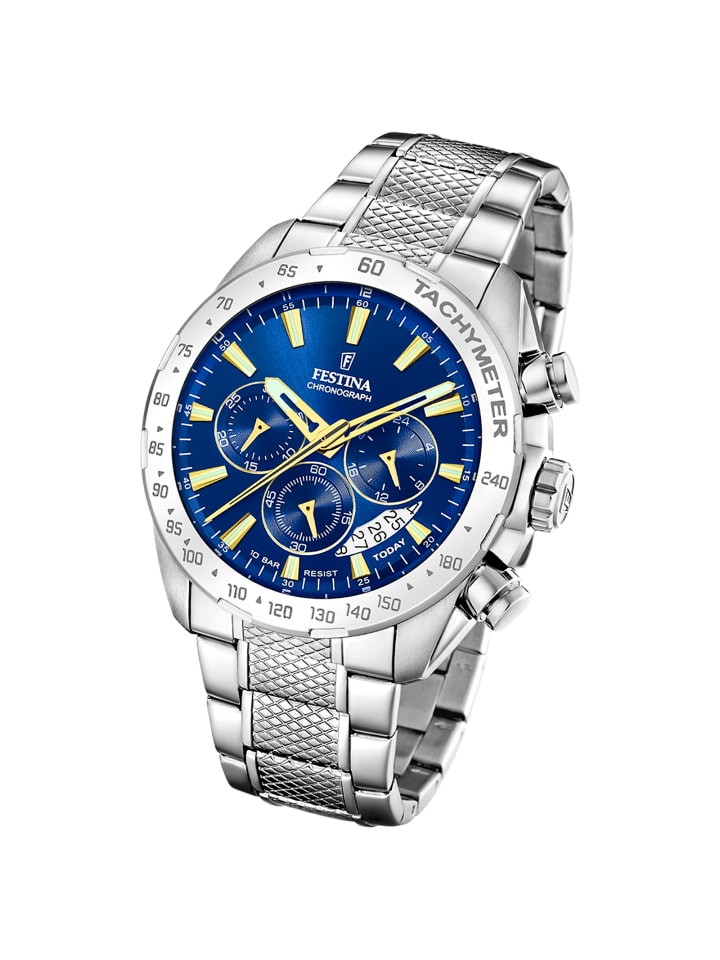Chronograph-Armbanduhr Festina Timeless Chronograph silber groß (ca. 45mm)