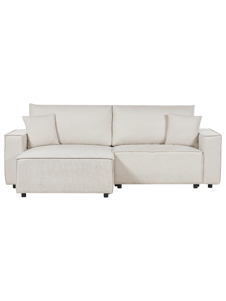 3-tlg Ecksofa KARILA in Beige rechtsseitig