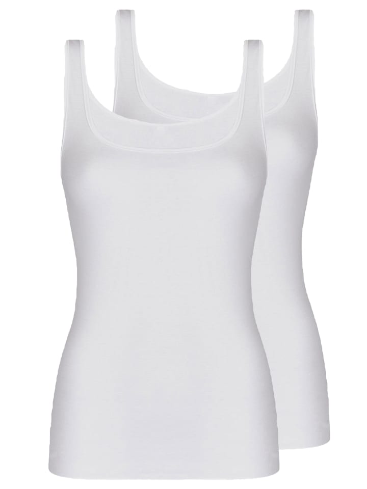 2er Pack Damen Achseltop in weiss