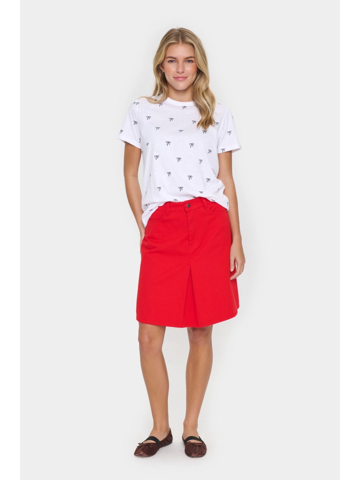 T-shirt JoshaSZ Gerade Passform in Black Beauty Bow Print