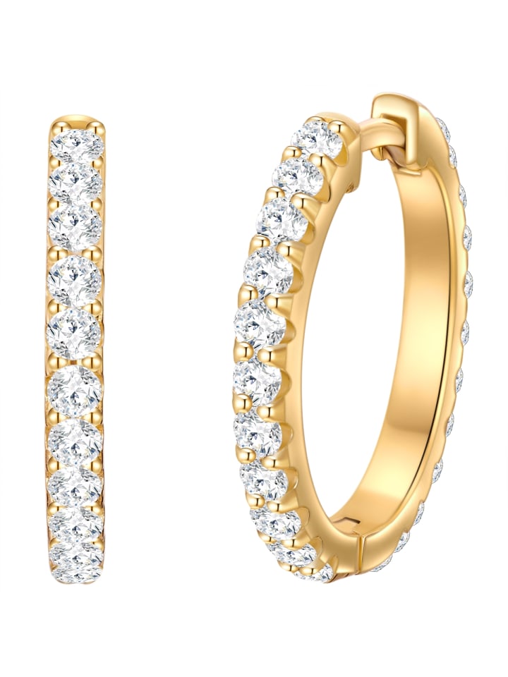 Creolen aus Sterling Silber mit Zirkonia in gelbgold