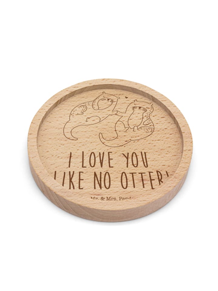 Bierdeckel Otter Hände halten mit Spruch in Transparent