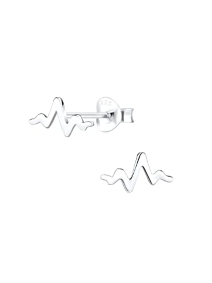 Ohrstecker HEARTBEAT in 925 Sterling Silber, 2-tlg. in silber