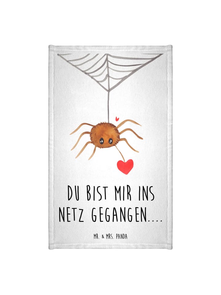 Handtuch Spinne Agathe Liebe mit Spruch in Weiß