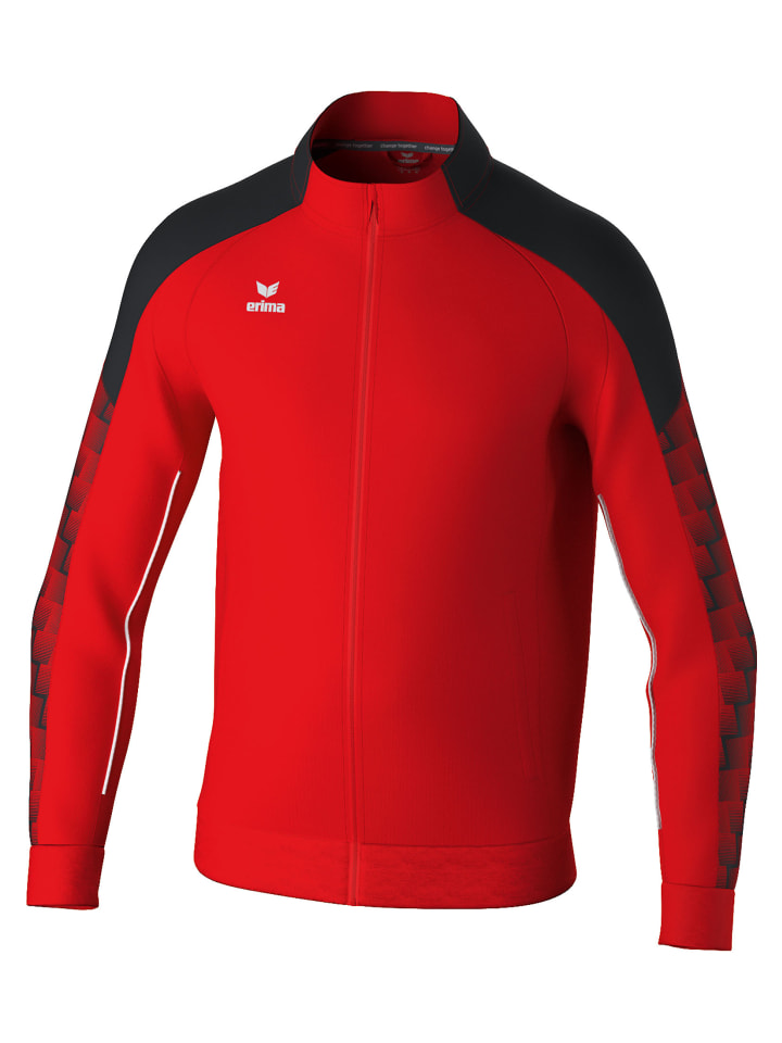 Erwachsene, Unisex Erwachsene Trainingsjacke in rot/schwarz