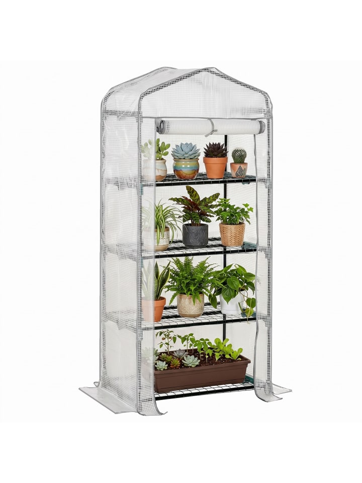 Gewächshaus in Weiß 70L x 50B x 160H cm