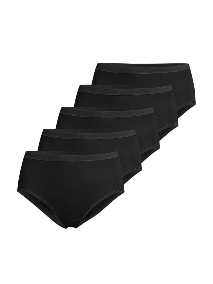Maxi Slip Feinripp in Schwarz