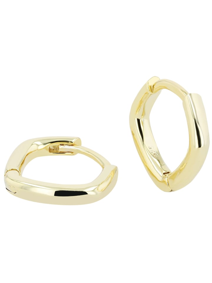 Damen Ohrringe – Klappcreole aus 925 Silber in gold
