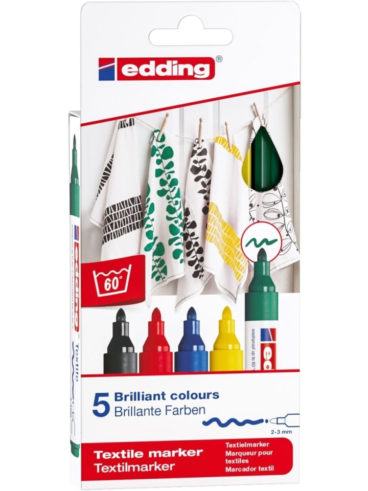 Textilmarker edding 4500 creative 2-3mm 5 Farben