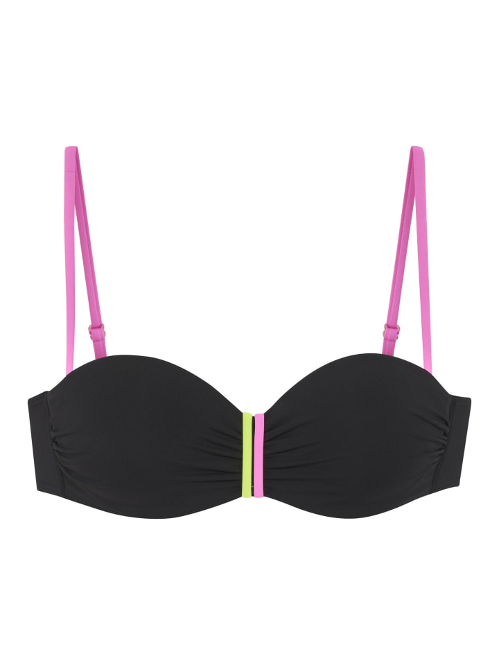 Bügel-Bandeau-Bikini-Top in schwarz