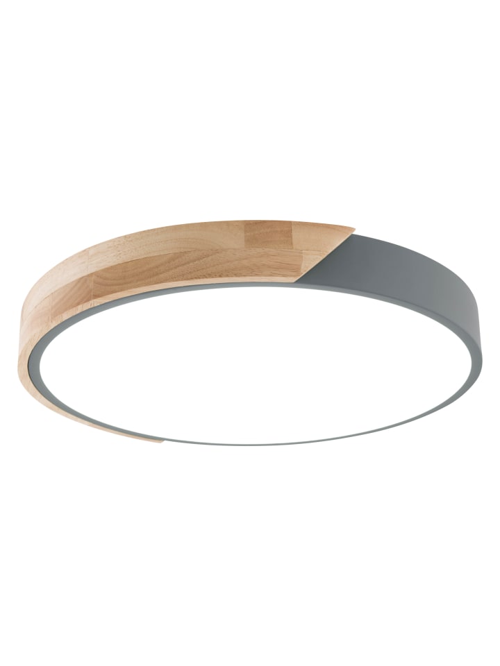 LED Deckenleuchte "BORNEO" in grau - (L)52 cm x (B)51 cm x (H)5.5 cm - EEK F