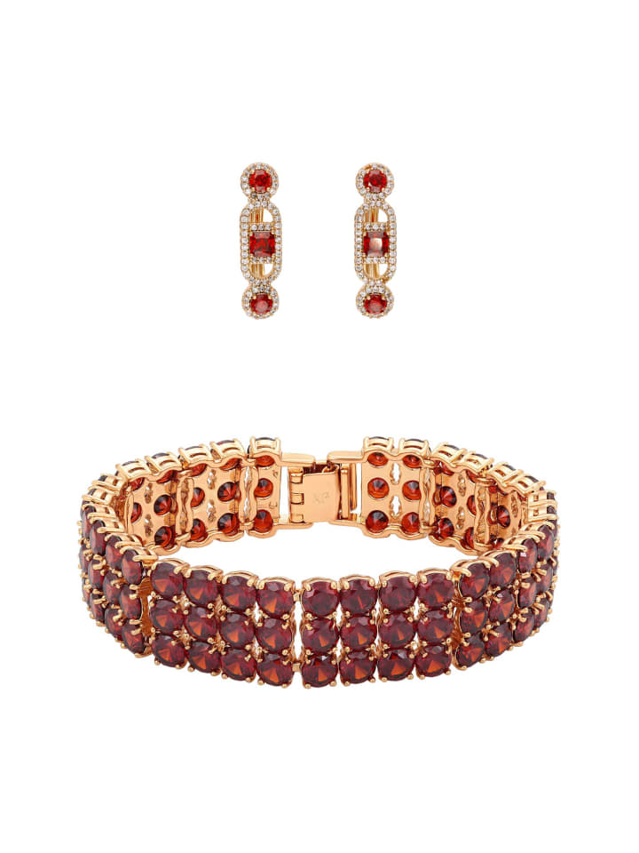 Women Jewelry Set in rose gold red