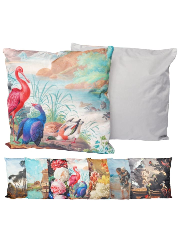 Outdoor Dekokissen Motiv 45x45cm inkl. Füllung Vogelparadies