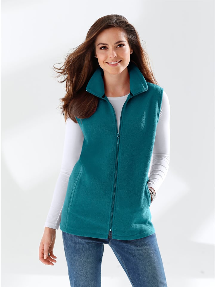 Fleece-Weste in petrol