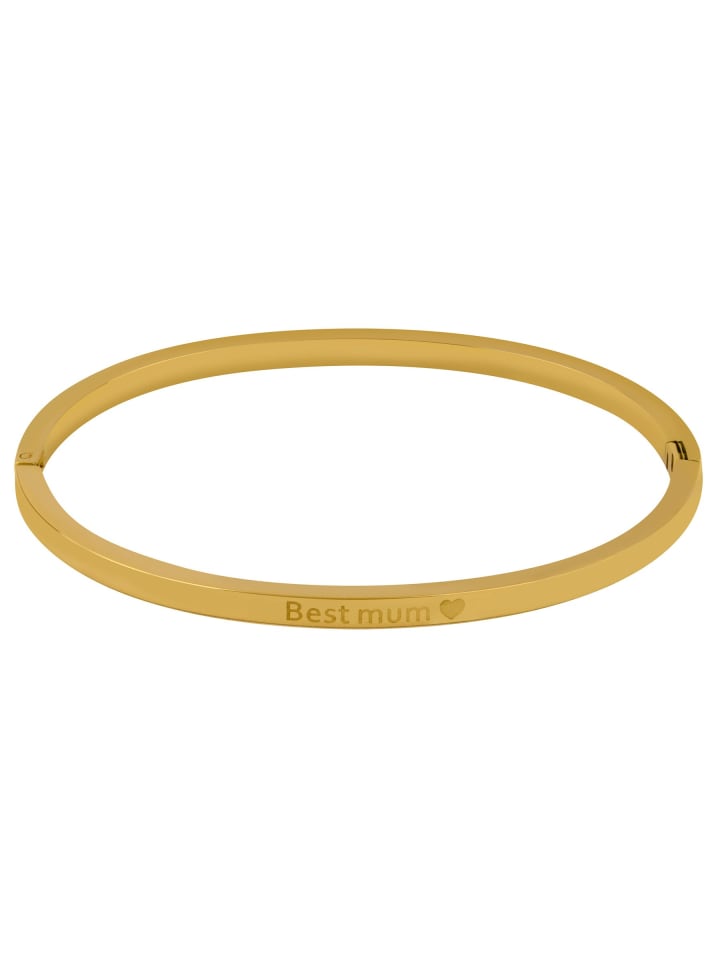 Armband mit Gravur Best mum und Herzchen in Gold