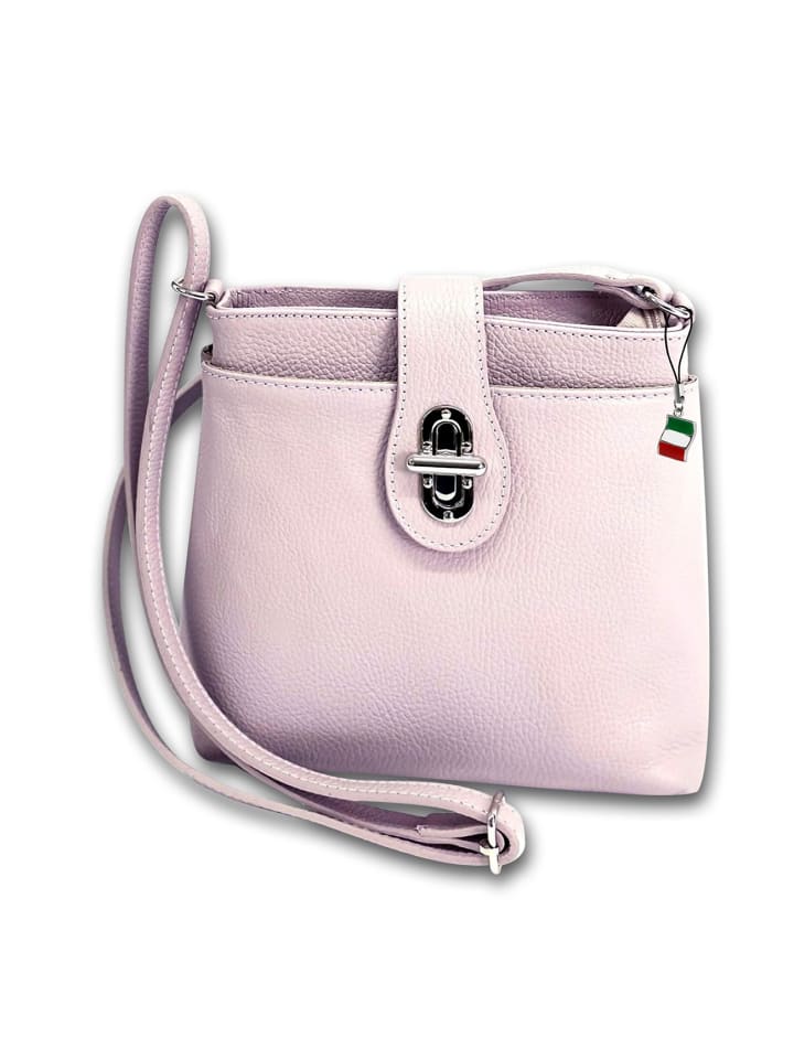 Leder Umhängetasche Florence Tasche lila ca. 22cm
