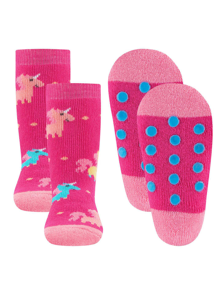 2er-Set Stoppersocken ABS 2er Pack Einhorn in pink