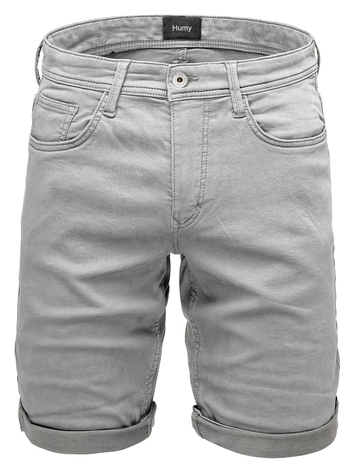 Denim Bermuda Jeans Shorts mit Umschlag A&S in Hellgrau