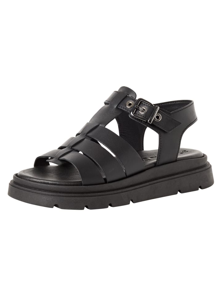 Sandalette in BLACK LEATHER