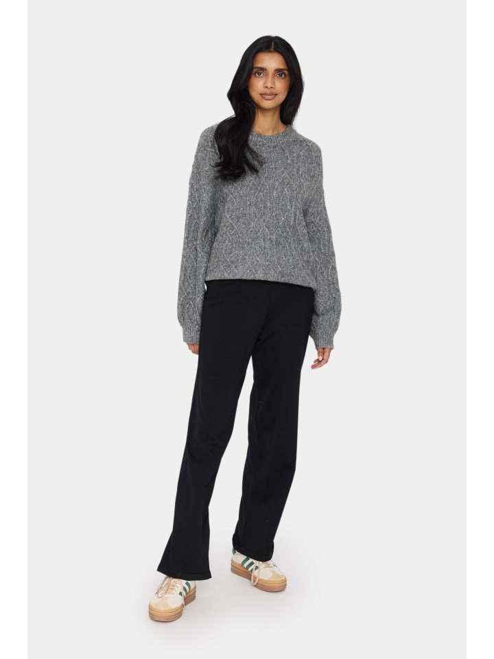 Strickpullover GeetaSZ Lockere Passform in Gray Quill Melange