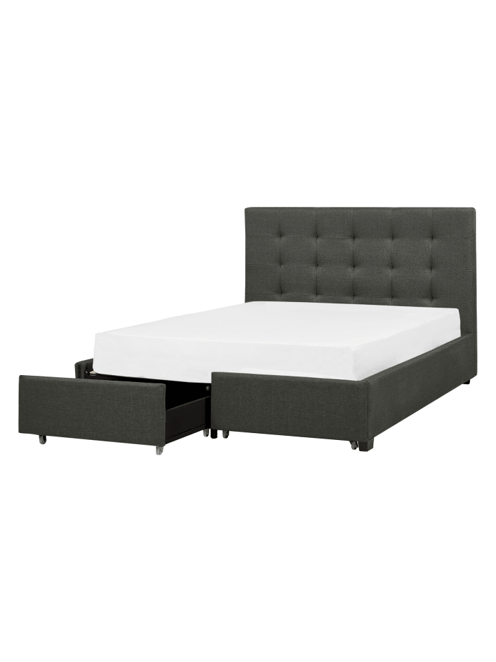 4-tlg Doppelbett LA ROCHELLE in Grau/Schwarz