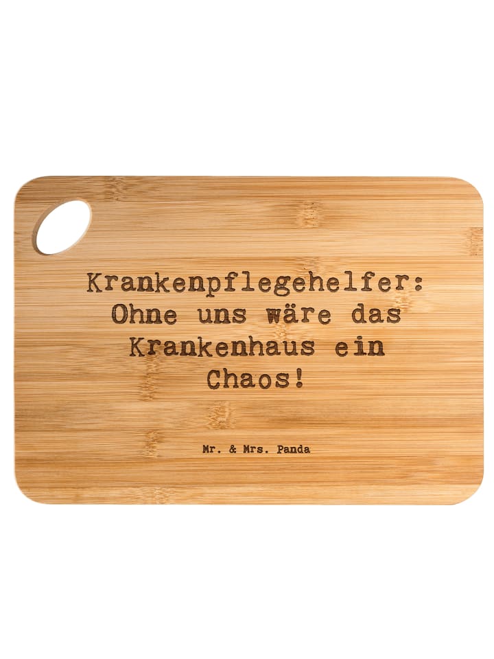 Schneidebrett Spruch Krankenpflegehelfer Chaos ... in Braun